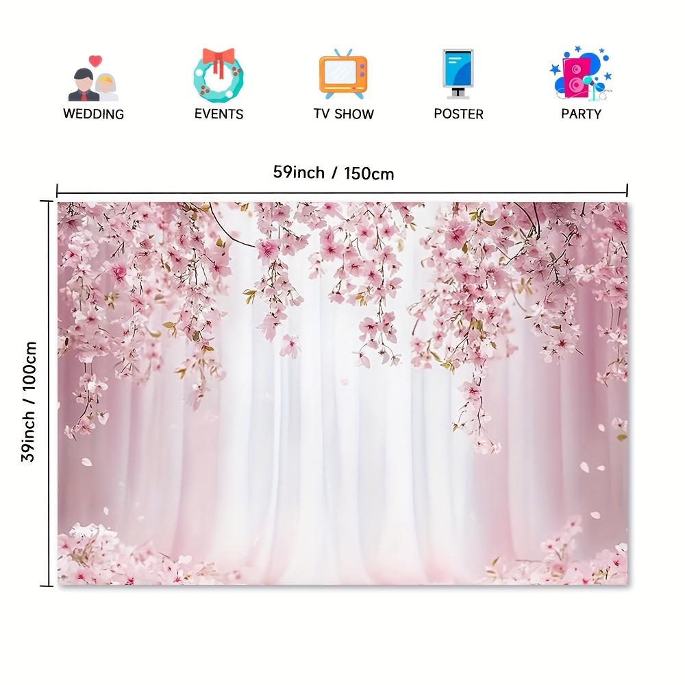 1Pcs Pink Cherry Blossoms Romantic Floral Decoration Background Wedding Backdrop Decorations For Photo Studio Photo Booth Party