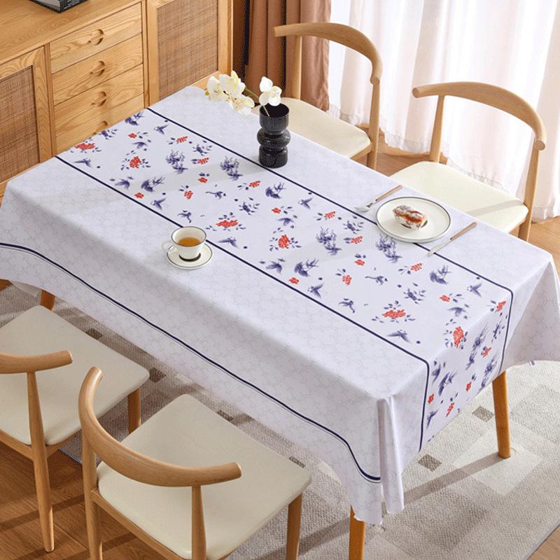 Fata de masa din PVC rezistenta la apa si la ulei Ins Tea Fata de masa rectangulara minimalista florala