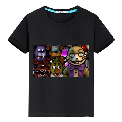 FNAF Summer Boy Anime Tees Print Short Casual Tops  Y2k One Piece Bear Rabbit Game Kawaii 100%Cotton T-shirt Kids Clothes Girls