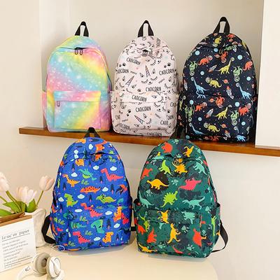 Back To School Season Cute Cartoon Backpack Multi-Pocket Quilted Nylon Shoulder Bag Large Capacity Zipper School Bag For Daily