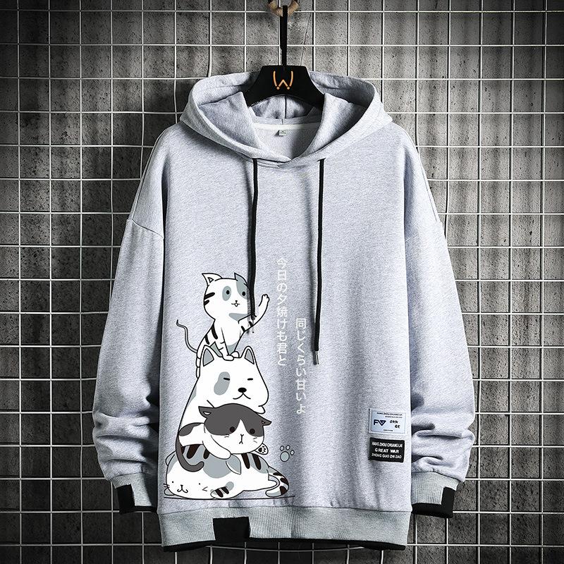 Trendy Brand Hooded Sweater Men'S Spring And Autumn Clothes Jacket Men'S Student Sports Loose Casual Sweater Men