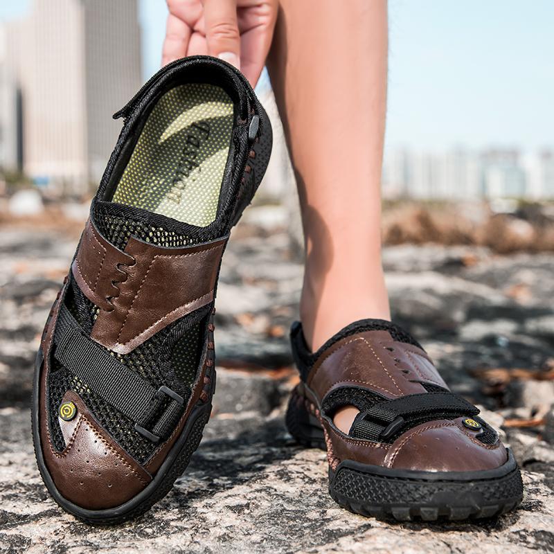 Fashion Hot Sale Summer Men's Sandals Outdoor Non-slip Men's Beach Sandals Baotou Breathable Shoes Fashion Men Strolling Travel Sandal