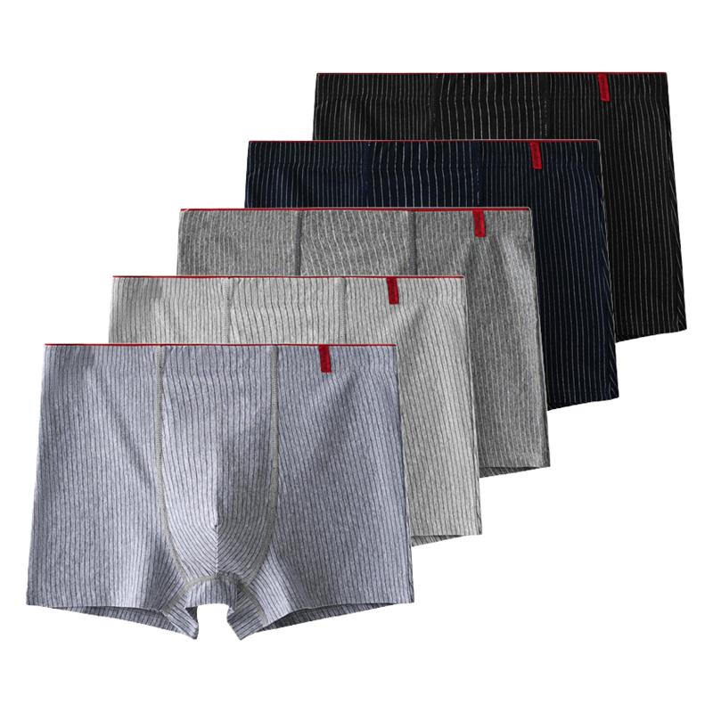 

5 Pieces Men s Boxer Shorts Cotton Underwear Antibacterial Underpants Male Panties XL XXL 3XL 4XL 5XL XL