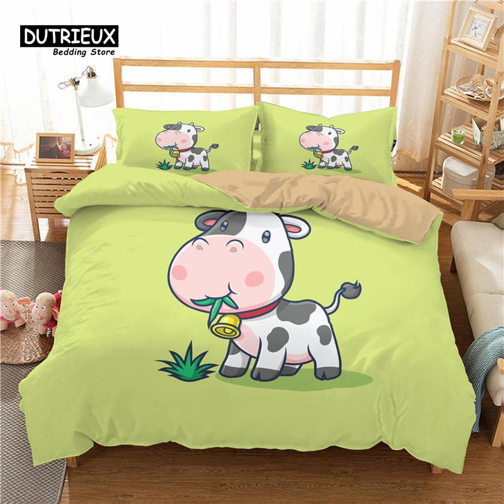 Cartoon Animals Bedding Set For Kids Children Panda Dinosaur Print Duvet Cover Set Comforter Cover With Pillowcase Bedroom Decor