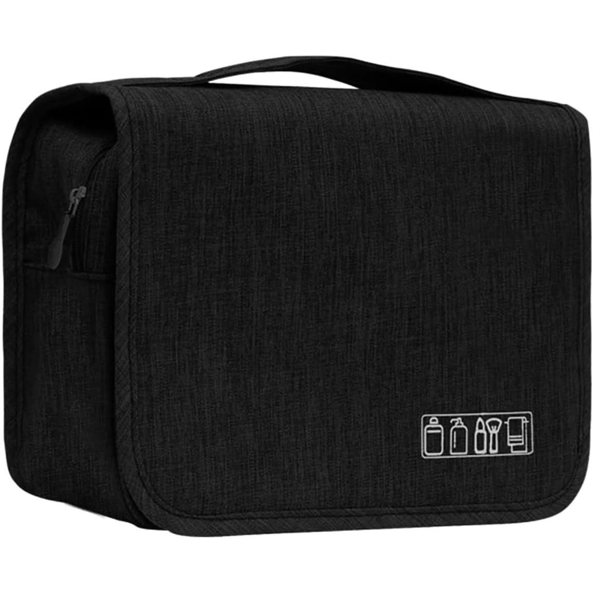 

ALLMIRA Travel Pouch Hanging Use Toiletries Toiletry Bag Large Capacity Waterproof Hook Stylish (Black)
