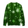 Ladies' Fashionable And Casual Christmas Cute Printed Round Neck Long Sleeved Knitted Yarn