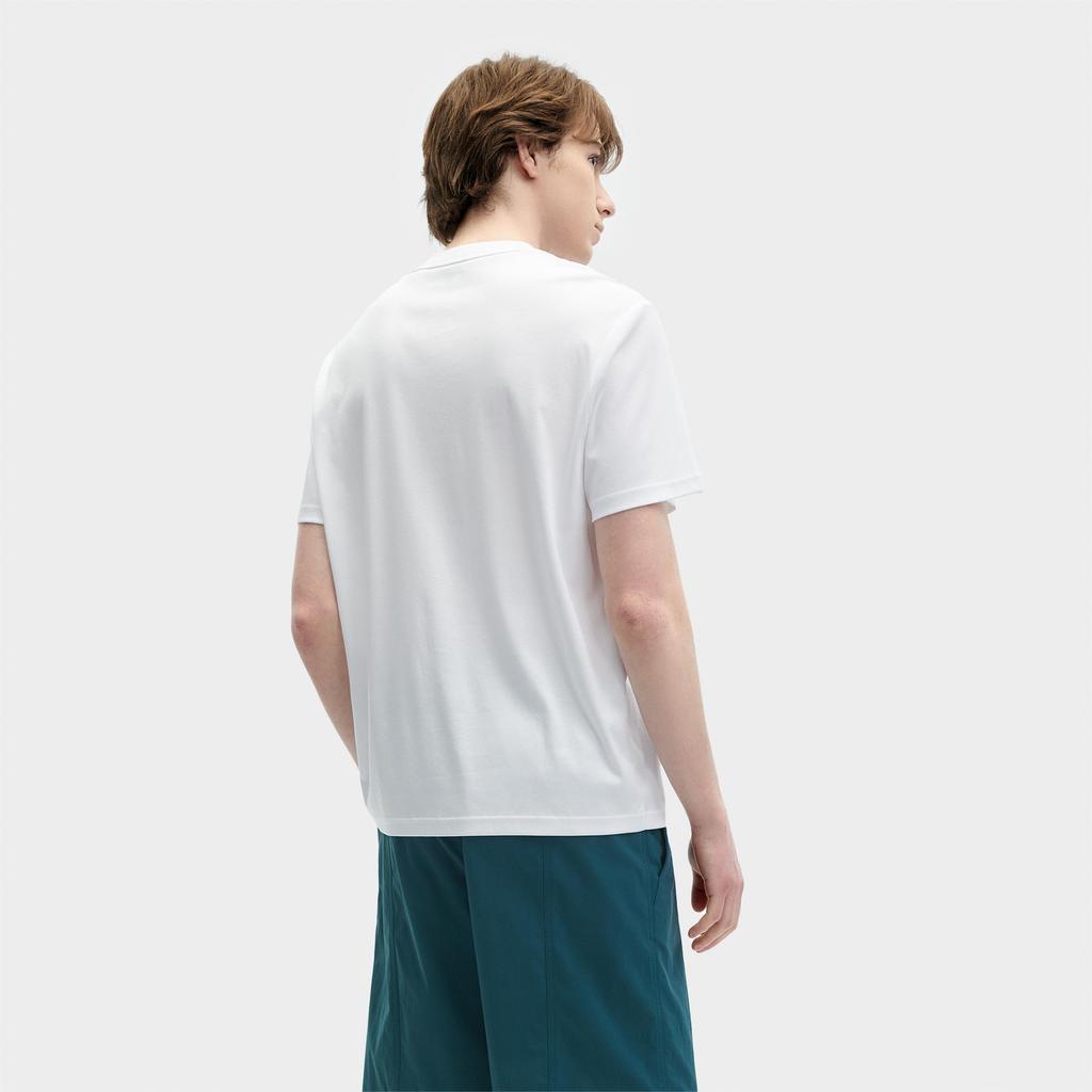 Fila SS24 Retro Minimalist Fashion Color Block Printed Casual Comfortable Knit Crew Neck Short Sleeve T-Shirt Men Tops Standard-White F11M428114FWT