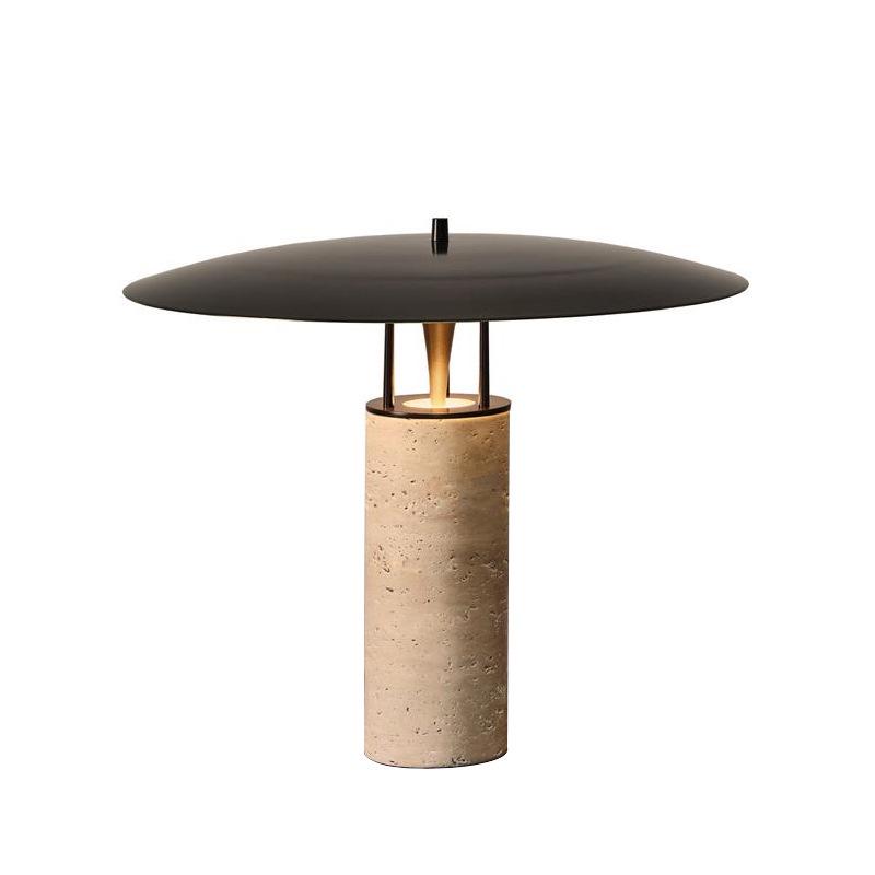 Contemporary Marble Travertine Table Lamp - Luxurious Designer Style for Living Room or Bedroom