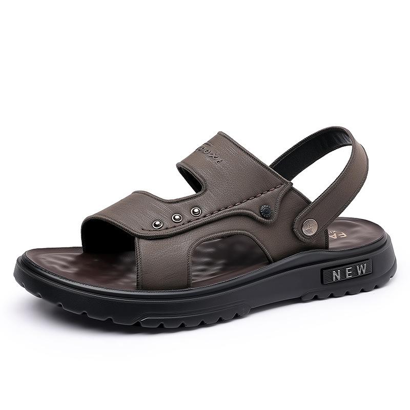 Sandalen Herren 2025 neu Oberbekleidung Fahren Dual-Purpose Herrensandalen Latexpolster weiche Sohle große Größe Strandschuhe