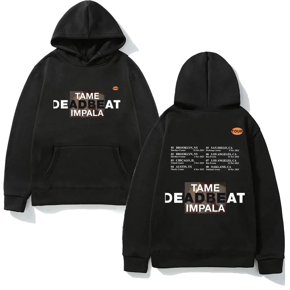 Tame Impala - Deadbeat Tour 2025 Hooded Hip Hop Sweatshirt with Hooded Singer's Same Style Clothes Hooded Fashion High Quality