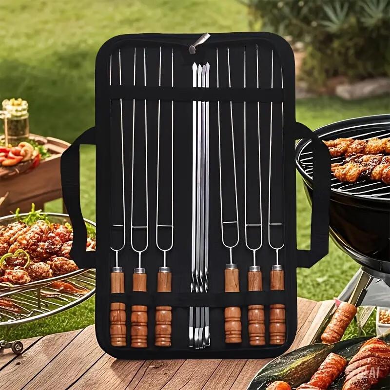 ZISIZ Outdoor BBQ Skewer Tool Set