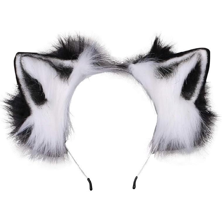 VIGVAN KYC Animal Ears Kawaii Plush Cat Ears Hair Clip Headdress Halloween Cosplay