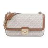 Classic Logo All-over Gold Metal Accessories Coated Canvas Shoulder Bag Women's Ivory