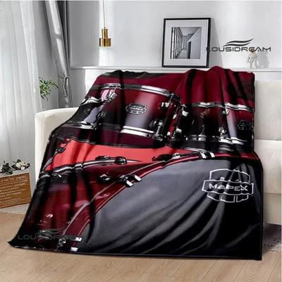 Drum Instruments Printed Blankets Flange Warm Blanket Soft and Comfortable Home Travel Bed Blanket Picnic Blankets Birthday Gift