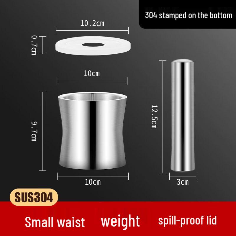 304 Stainless Steel Mortar and Pestle Set