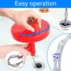 Plumbing Snake Flexible Labor Saving Anti Slip Handle Carbon Steel Drain Clog Remover for Kitchen Sink Red