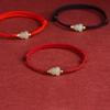 Hand Braided Red Lucky Bracelets For Couples Imitation Jade Calabash Cinnabar Beads Bracelet Good Fortune Bangles  Year Gift