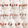 Retro Resin Christmas Tree Hanging Santa Claus Snowman Small Xmas Tree Ornaments DIY Christmas Decorations Party Supplies