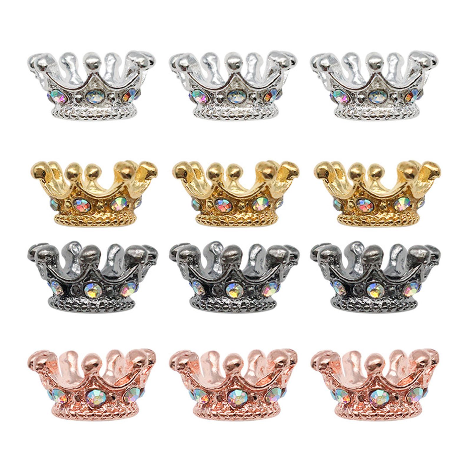 

6x12mm Sparkling Crown Rhinestone Beads Spacer Beads Alloy Texture for Necklace Bracelet Jewelry Making Accessories