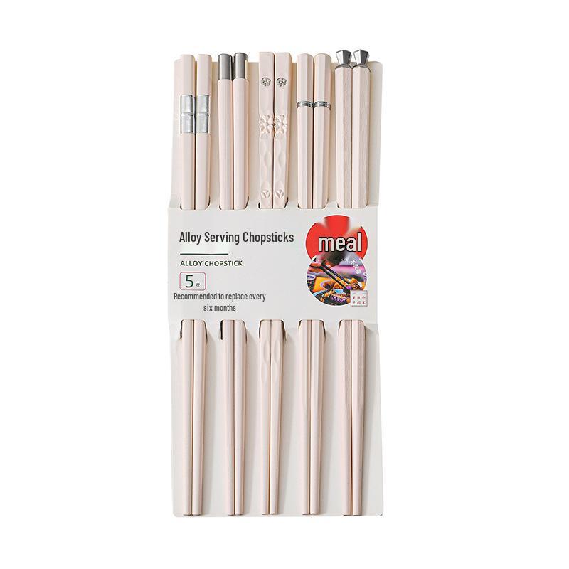 Luxury Home Alloy Chopsticks: High-Grade, Non-Slip, Heat-Resistant, One Pair Per Person