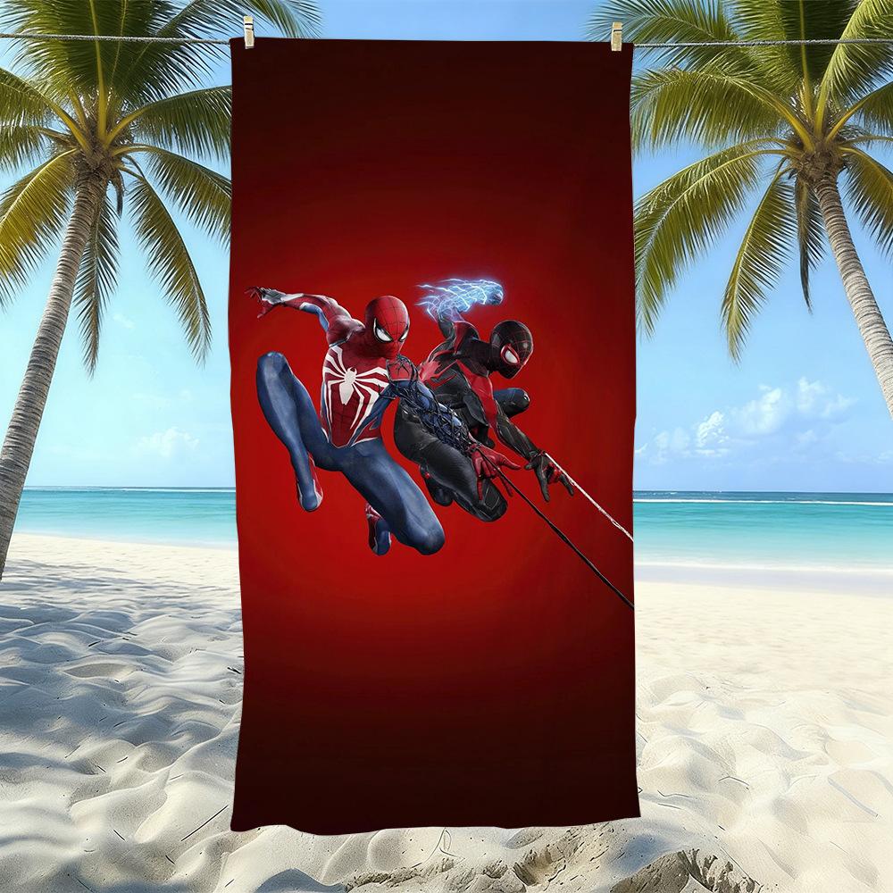 Toalla de Playa con Estampado de Dibujos Animados de Marvel Spider-Man, Natación en la Costa, Secado Rápido, Suave y Agradable para la Piel, Playa de Vacaciones