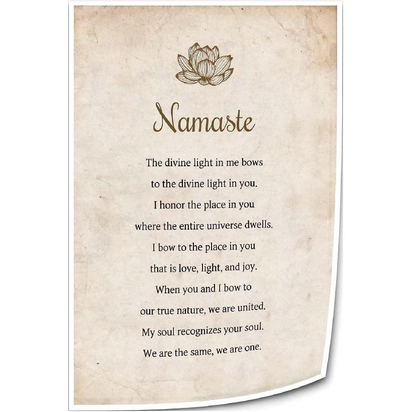 Zhahugge Namaste Wall Art Prints Lotus Flower Wall Art Meditation Poster for Bedroom Modern Home Wall Artwork Deco Decor Picture Painting Canvas