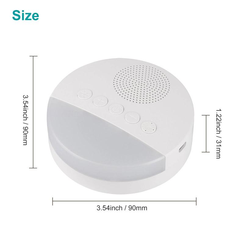 1200Mah Portable Usb Rechargeable White Noise Machine With Night Light, 9 Soothing Sounds, Timer Shutdown For Home/Office Use