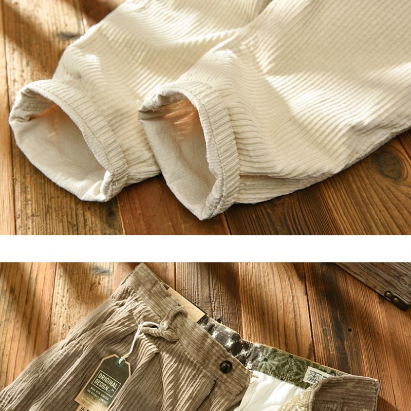 Japanese Style Cargo Pants Autumn and Winter Fashion New Men's Pants Mid-waist Cotton Corduroy Baggy Pants Casual Men Trousers