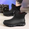 New Mid-calf Rain Boots for Men's Rain Protection In Autumn and Winter, Chef Shoes, High-top Outdoor Men's Shoes