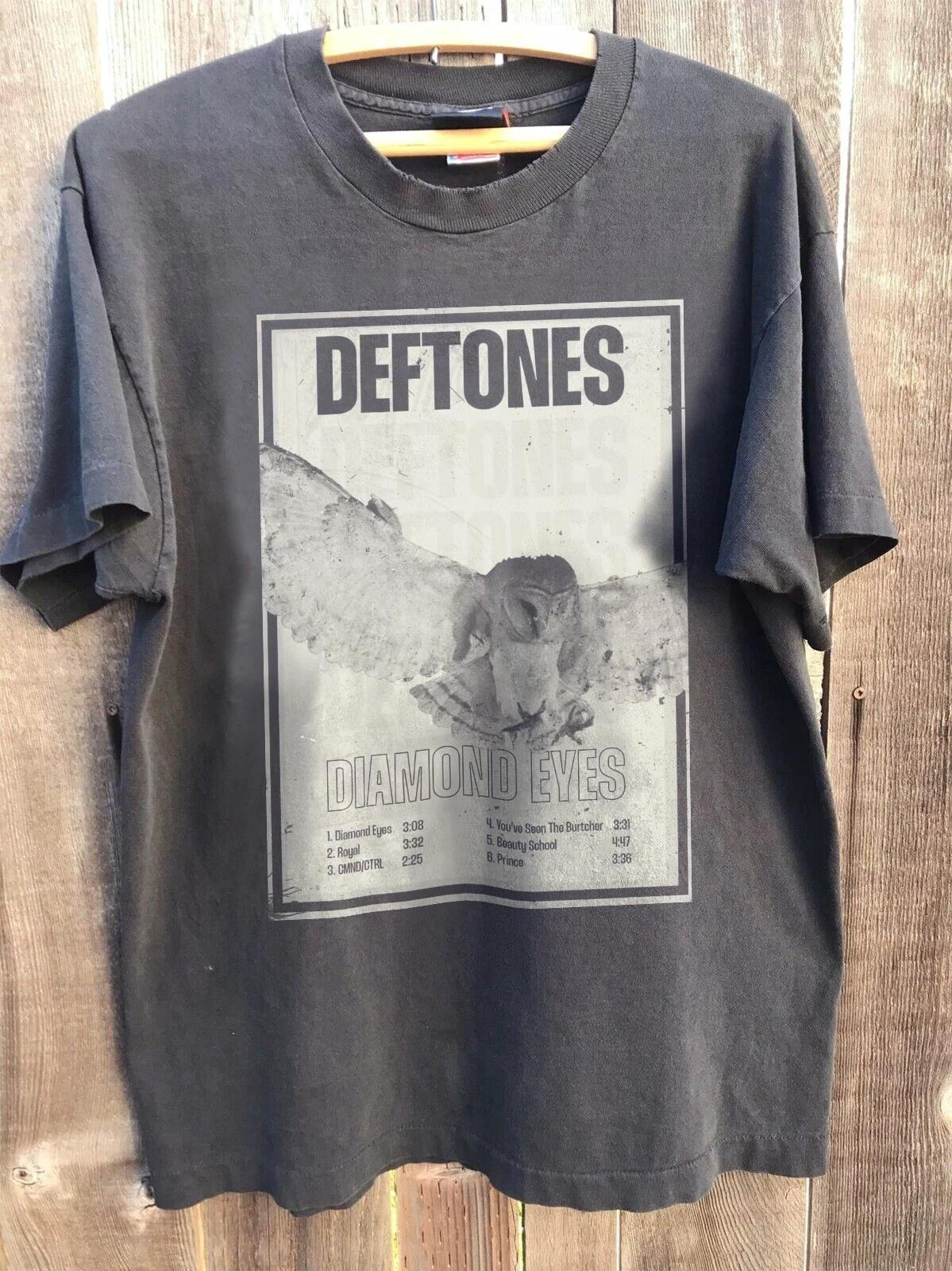

Summer Men s Pure Cotton Vintage Deftones T-shirt Casual Stylish Loose and Breathable Suitable for Everyday Wear S разноцветный