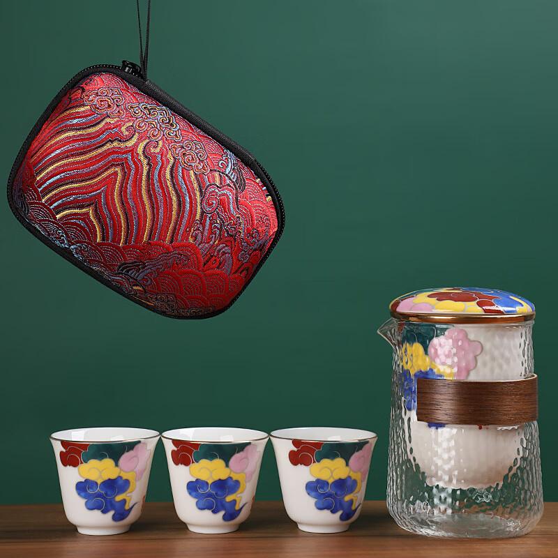 

Mutton-Fat Jade Ceramic Portable Travel Tea Set