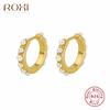 Elegant Pearl Hoop Earrings For Women 925 Silver Huggie Earrings Wedding Jewelry Fashion Ear Studs