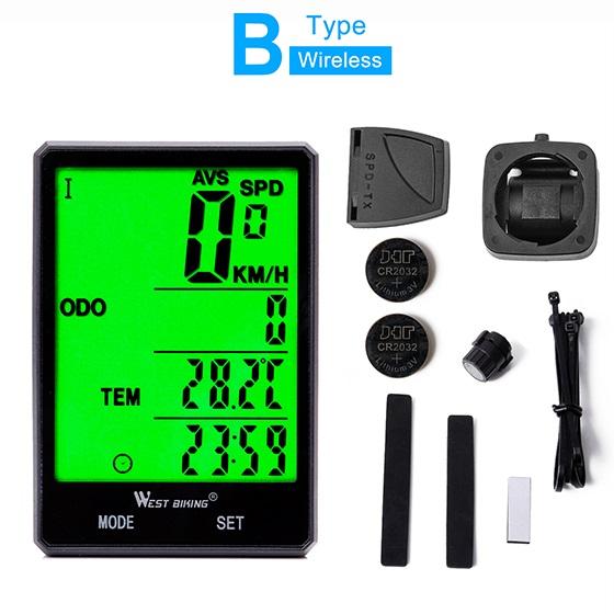WEST BIKING 2.8" Bicycle Computer Professional Wireless Wired Odometer Speedometer Rainproof Stopwatch Bicycle Cycling Computer2