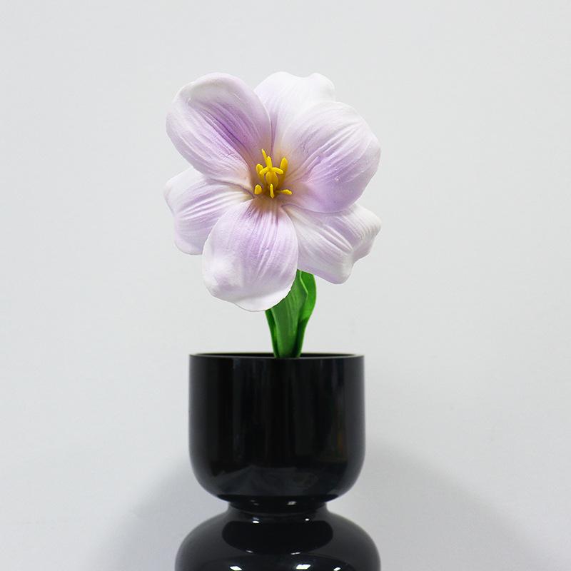 40cm Smiling Brownie Tulip Simulation Flower Wedding Bouquet Fake Tulip Interior Decoration PU Simulation Tulip