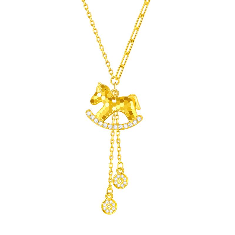 Zhou Dasheng Sterling Silver Auspicious Horse Pendant Necklace