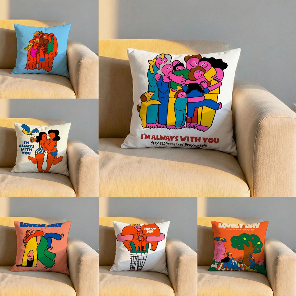 Embrace Creativity Cushion Cover Soft Reversible Durable Pillow Cover MultiScene Use for Home Car Daily Comfort