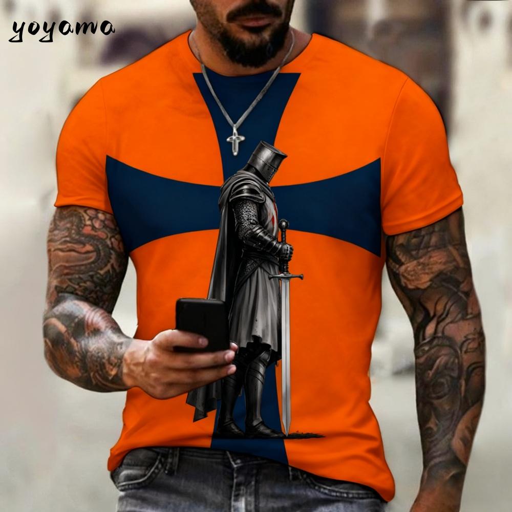 

Fashion Vintage Knights Templar 3D Print Kids T-Shirt Summer Kids Short Sleeve Tee Boy and Girl T-Shirts Street Y2k Clothes 100