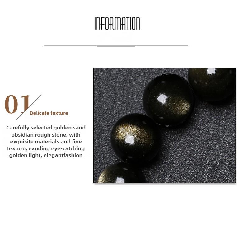 Natural Rainbow Eye Obsidian Bracelet Ice  Obsidian Gold Obsidian Silver Obsidian Crystal Bracelet Ornaments Gift