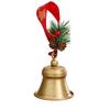 Christmas Bell Hanging Ornaments Rustic Metal Bell Decoration with Artificial Pine Needles Berries for Christmas Tree Wreath Door Window Decor