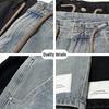 Men's Summer Blue Straight-Leg Five-Point Shorts