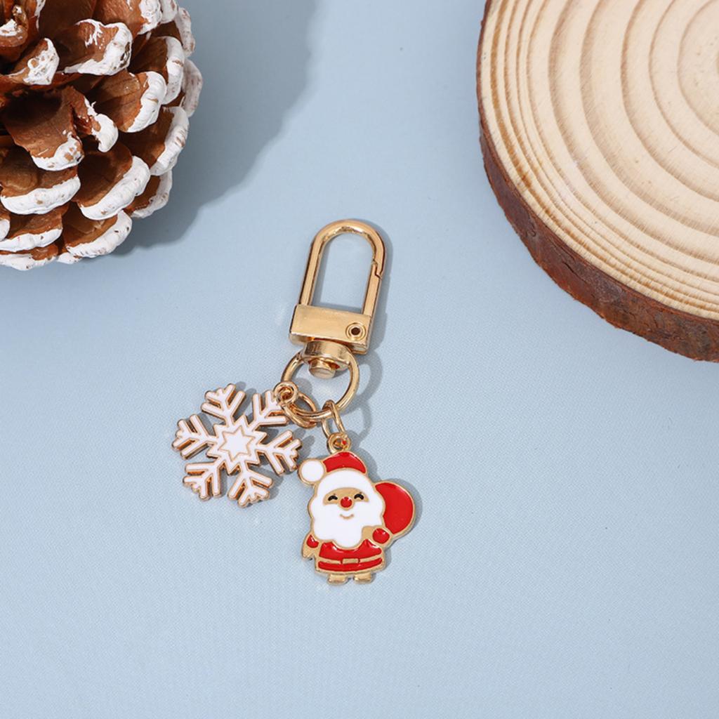 Cartoon Christmas Series Keychain Alloy Drip Oil Decorative Chain Atmosphere Bag Pendant Hanging Decoration