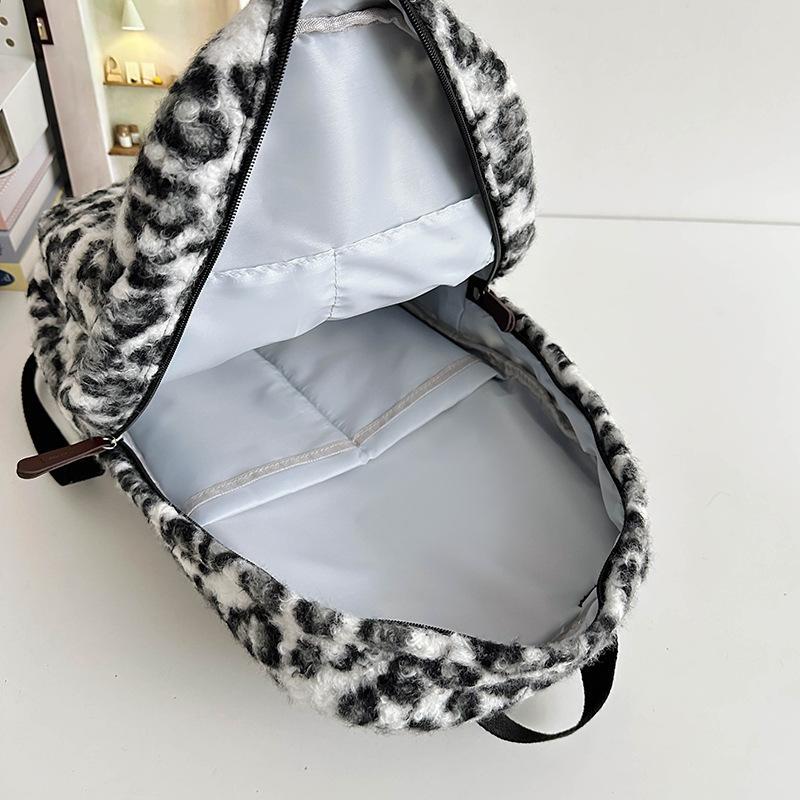 Schultaschenrucksack für Damen 1011 neuer Herbst und Winter Japanisch ins Retro Leopardenmuster Nischen-Schultasche für Damen Studenten Reiserucksack