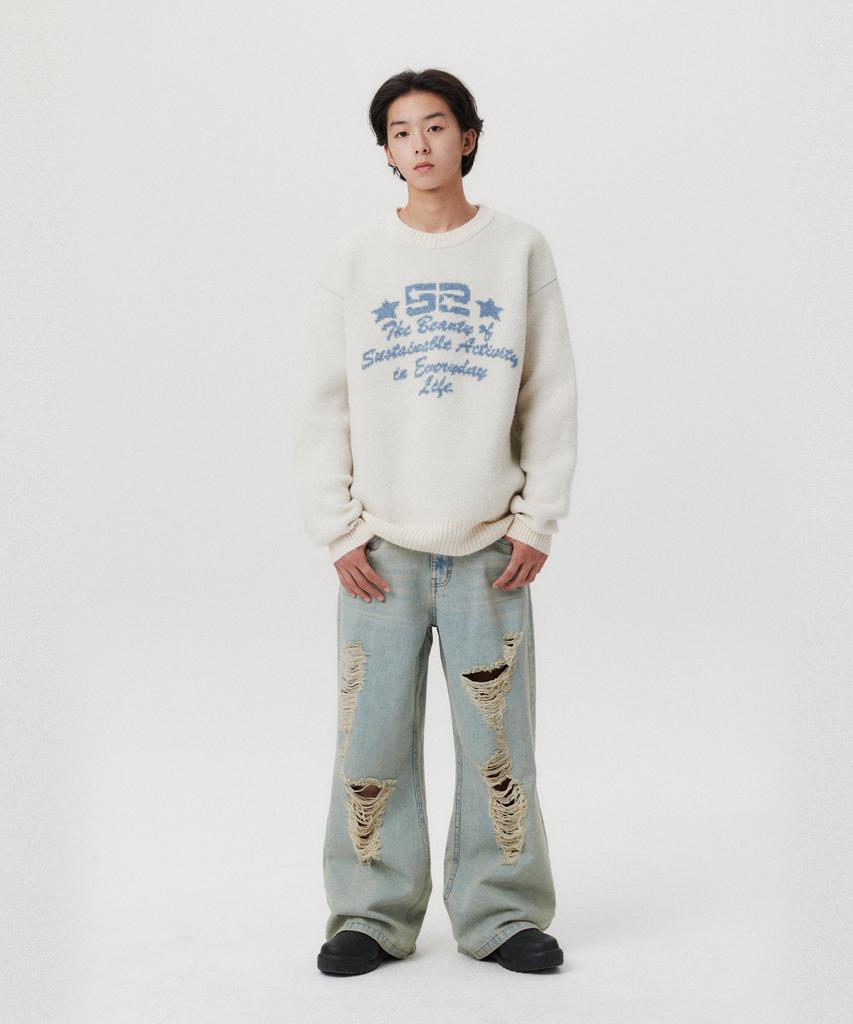 AMES-WORLDWIDE 52 Jacquard Sweater Ivory(Am2Efuk600A)