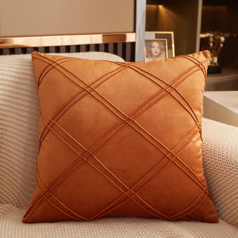 Skin-friendly Velvet Crumpled Soft-covered Bedside Sofa Pillow with Core