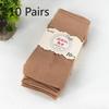 10 Pairs of Summer Light-weight Women's Loose-spun Steel Wire Stockings, Anti-slip, Straight Tube, Plain Style, Long-length Stockings