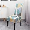 Xl Size Printed Chair Cover Geometric Look High Back Chair Covers Designed For Dining Room Area Wedding Hotel Kitchen Home Stretch Chair Case