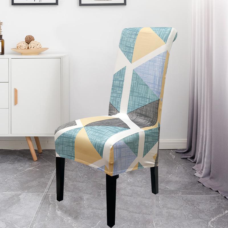 Xl Size Printed Chair Cover Geometric Look High Back Chair Covers Designed For Dining Room Area Wedding Hotel Kitchen Home Stretch Chair Case