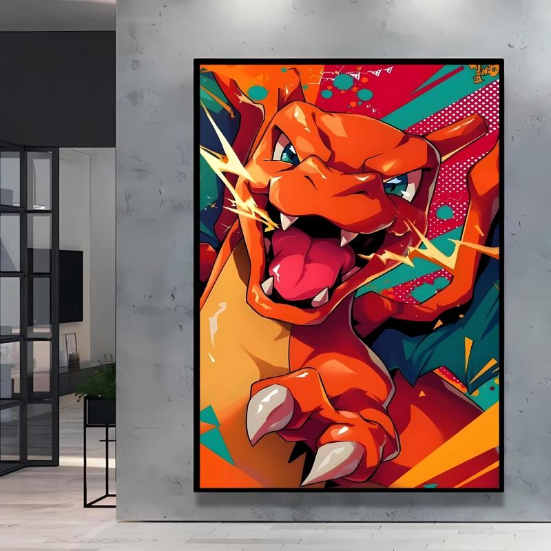Japanese Anime Canvas Paintings  Pikachu Poster Cartoon Character Picture Bright and Clear Colors High Quality Home Decor