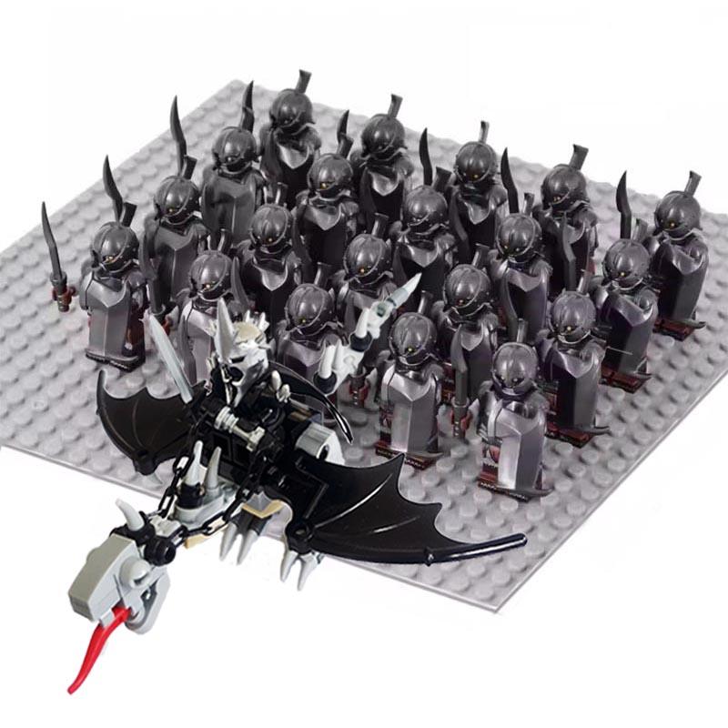 Moc Uruk-hai Strong Orc Army Soldiers with Witch King leader Mini Figure Building Block Set Toys for Children as Birthday gifts
