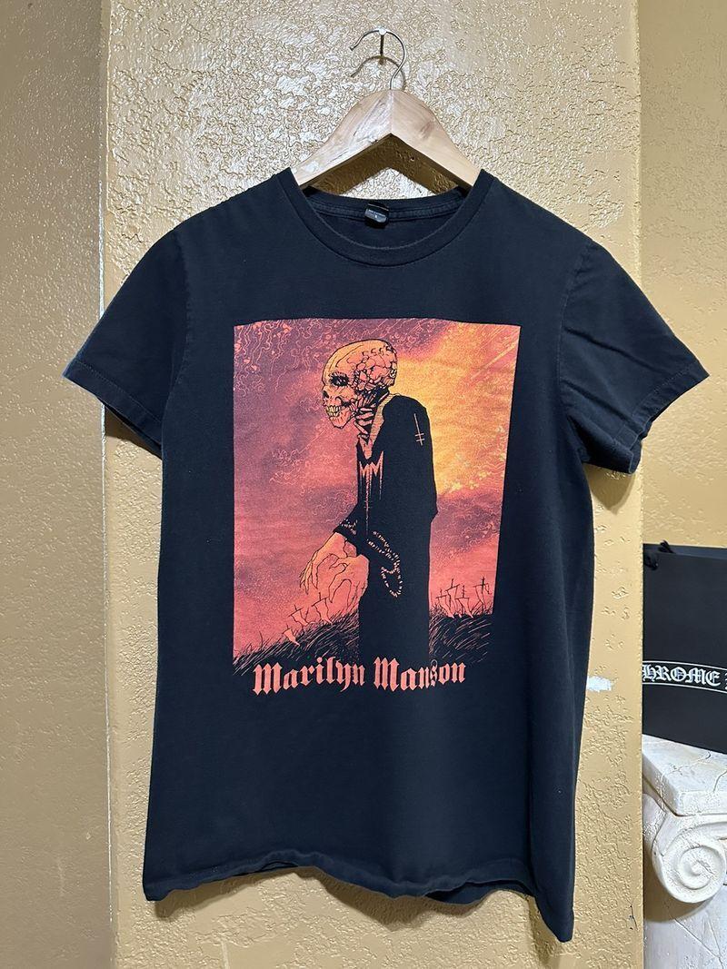 Marilyn Manson Rock Band Tshirt Gift For Fan Unisex Tshirt Reprint S5XL KH5809 XXL